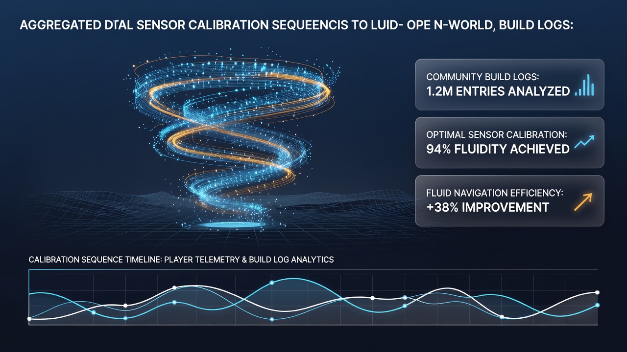 Community build logs displaying sensor calibration data points for open-world game navigation