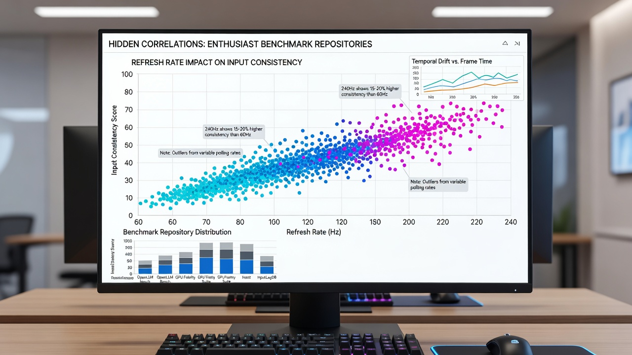 Detailed input latency charts from rhythm game benchmarks at varying refresh rates