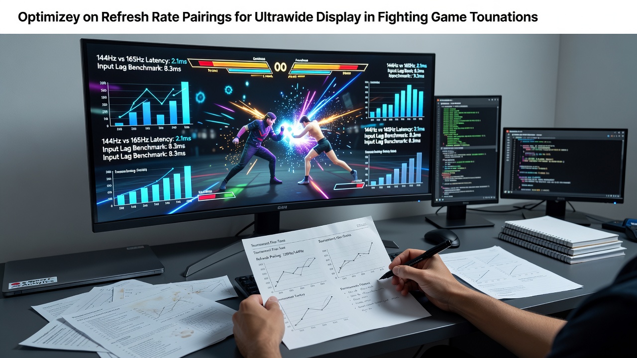 Community members reviewing benchmark data submissions for ultrawide monitor refresh rate optimization in fighting game setups