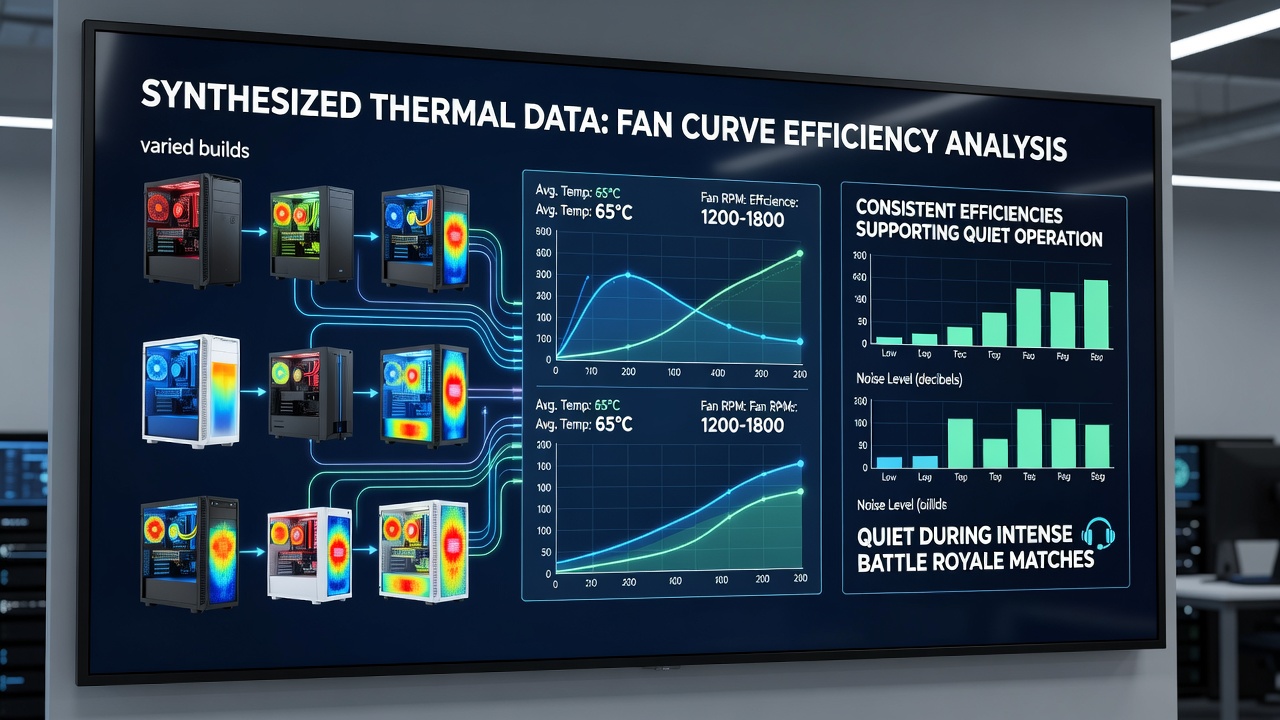 Thermal sensor arrays monitoring multiple PC builds during extended gaming sessions