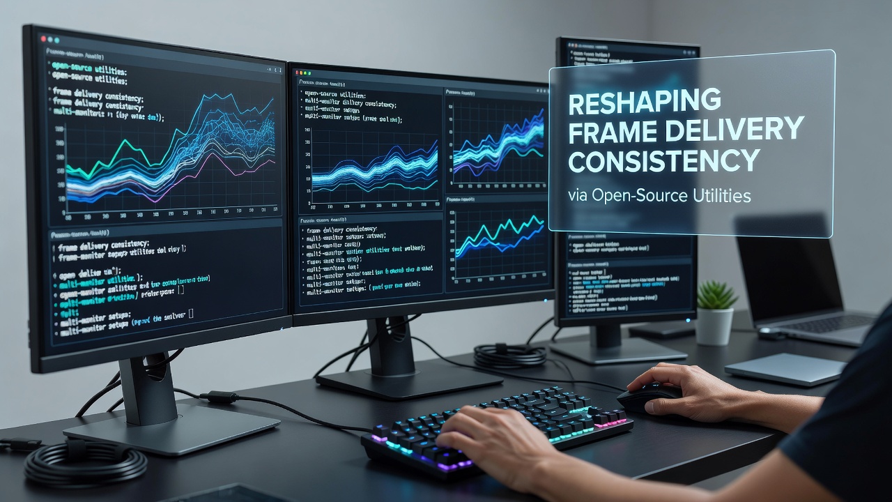 Close-up of frame timing graphs showing improved consistency after applying open-source pacing utilities