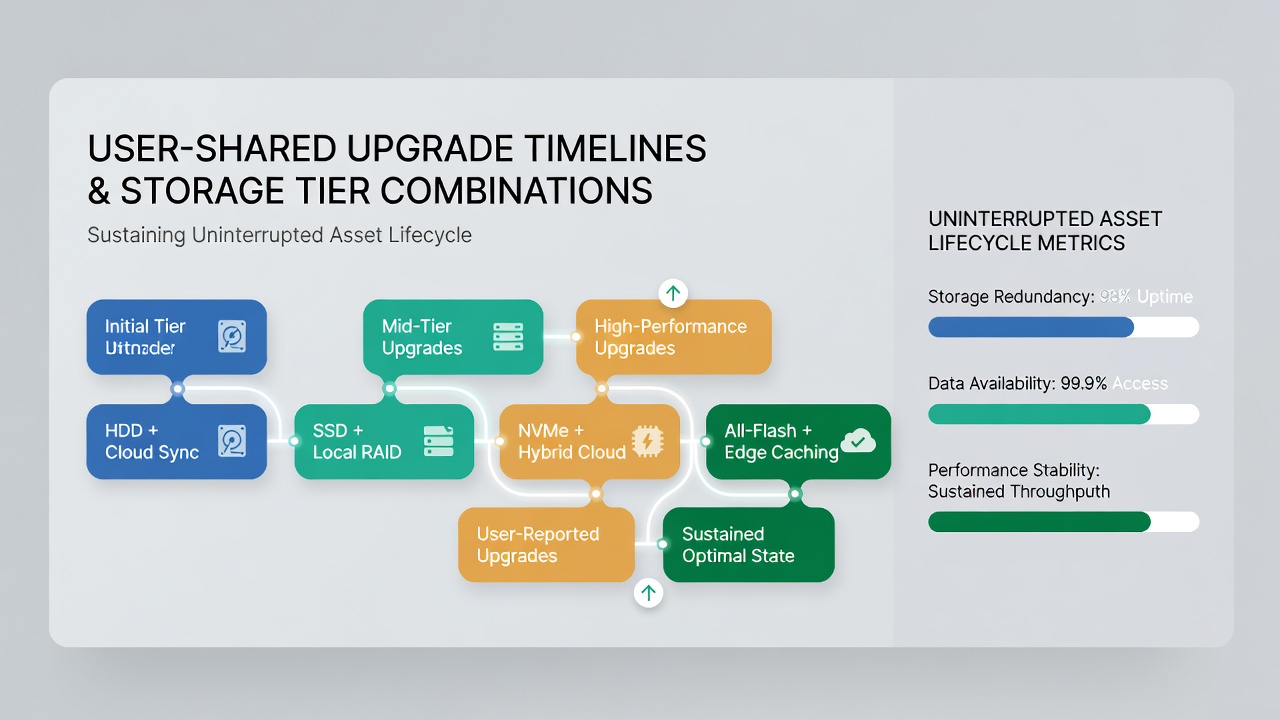 Infographic of hybrid storage setups maintaining performance in long co-op narrative sessions